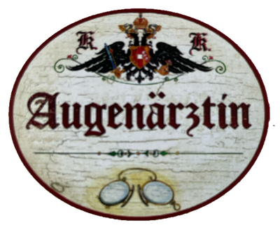 KuK Nostalgie Holzschild Augenärztin Augen Sehen Sehtest Augenheilkunde Schild