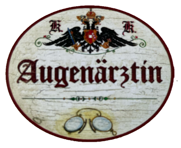 KuK Nostalgie Holzschild Augenärztin Augen Sehen Sehtest Augenheilkunde Schild