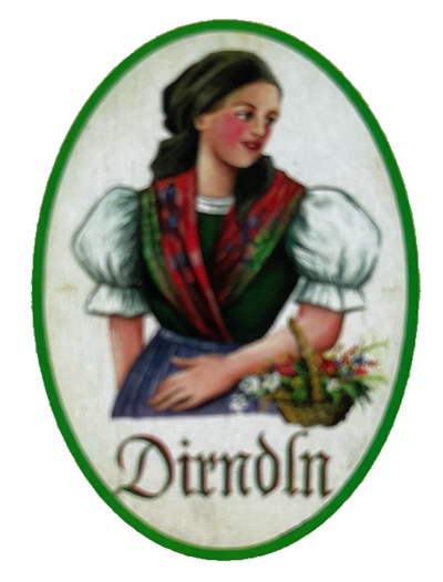 Nostalgie Holzschild Steiermark Dirndln WC Toilette Klo Mädchen Damen Schild