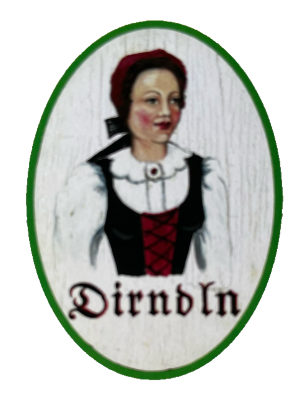 Nostalgie Holzschild Burgenland Dirndln WC Toilette Klo Mädchen Damen Schild