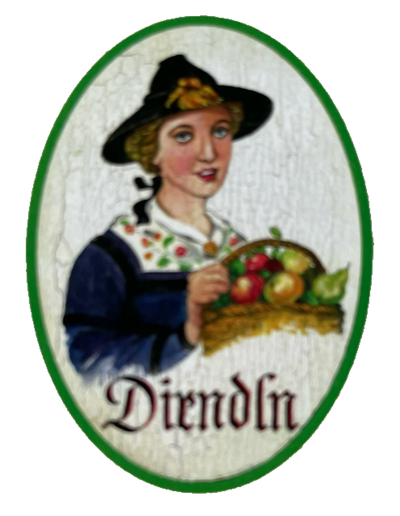 Nostalgie Holzschild Zillertal Dirndln WC Toilette Klo Mädchen Damen Schild