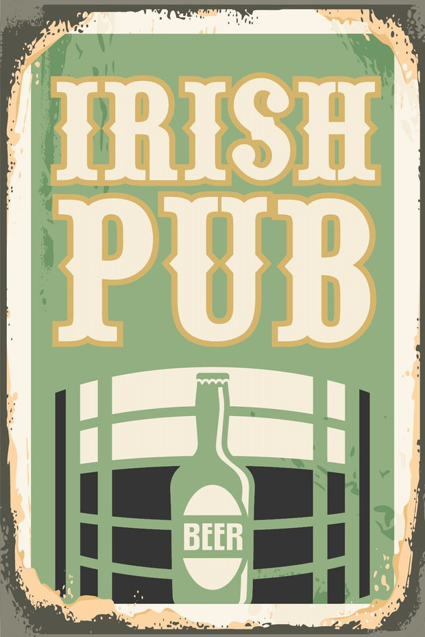 Nostalgie Schild Irish Pub Beer Bier Bar 12x18 / 20x30 / 30x40 Blech od. Holz