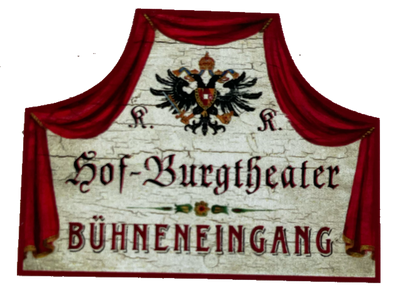 KuK Nostalgie Holzschild Hof-Burgtheater Bühneneingang Theater Eingang Schild