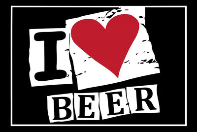 Schild Spruch I love Beer Ich liebe Bier Alkohol Party JW
