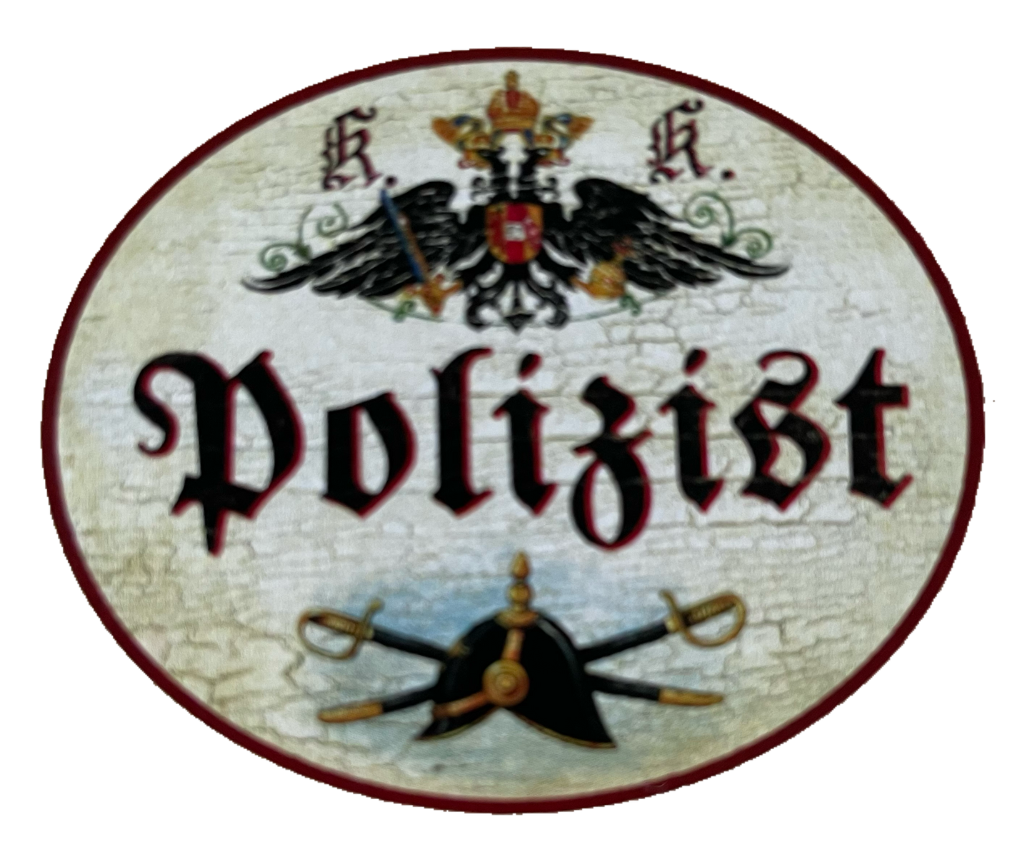 KuK Nostalgie Holzschild Polizist Polizeibeamter Polizei Schild