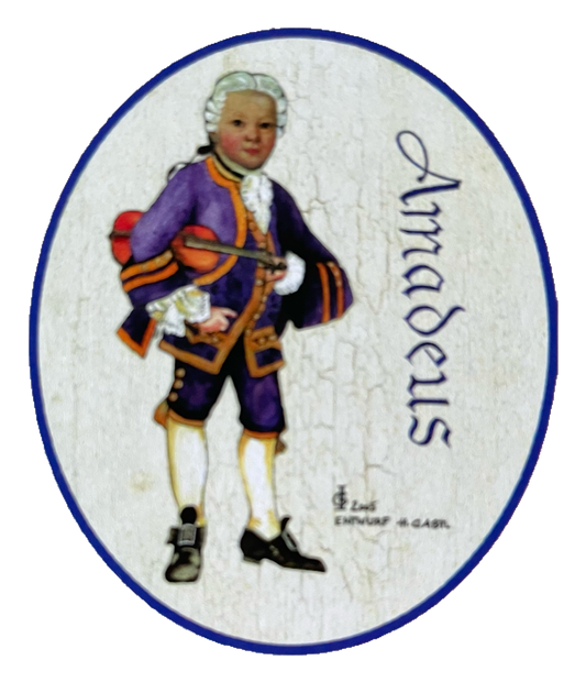 KuK Nostalgie Holzschild Amadeus Mozart Geige Musik Klassik Schild