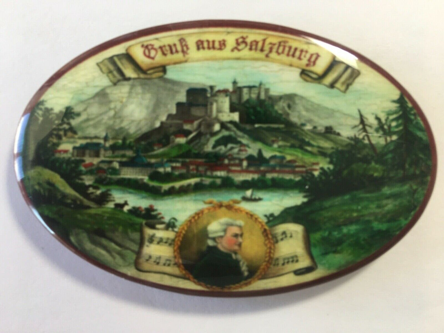 Nostalgie flaschenöffner magnet gruß aus salzburg festung mozart noten