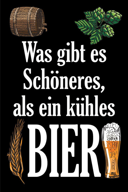 Nostalgie Schild Kühles Bier Glas Alkohol 12x18 / 20x30 / 30x40 Blech od. Holz