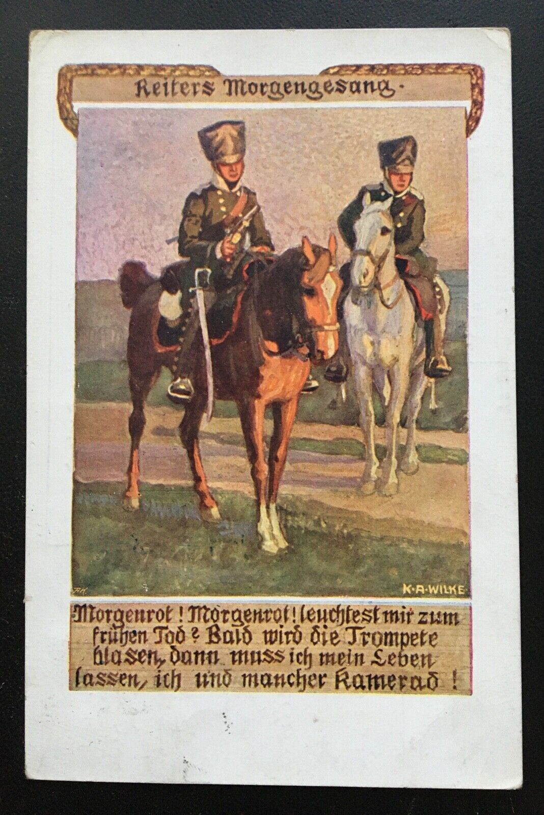 Reiters Morgengesang - Soldaten auf Pferd Militär Krieg 400630 TH