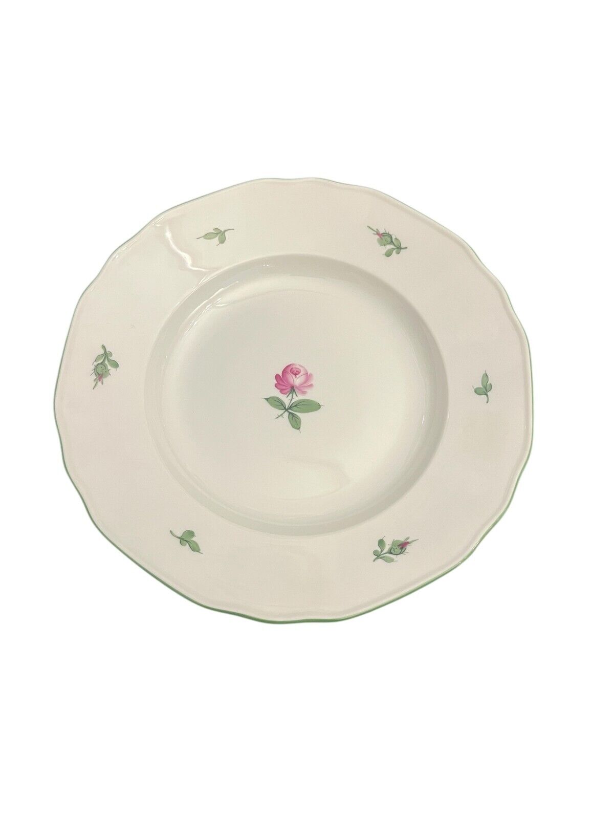 Augarten Porzellan Teller gewölbt 25cm 62/5089/144 mit Rose R0031