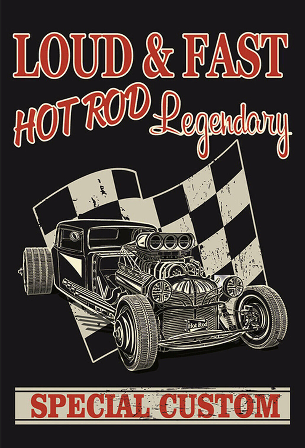 Schild Spruch Hot Rod Legendary Loud and fast Auto laut und schnell Comic JW