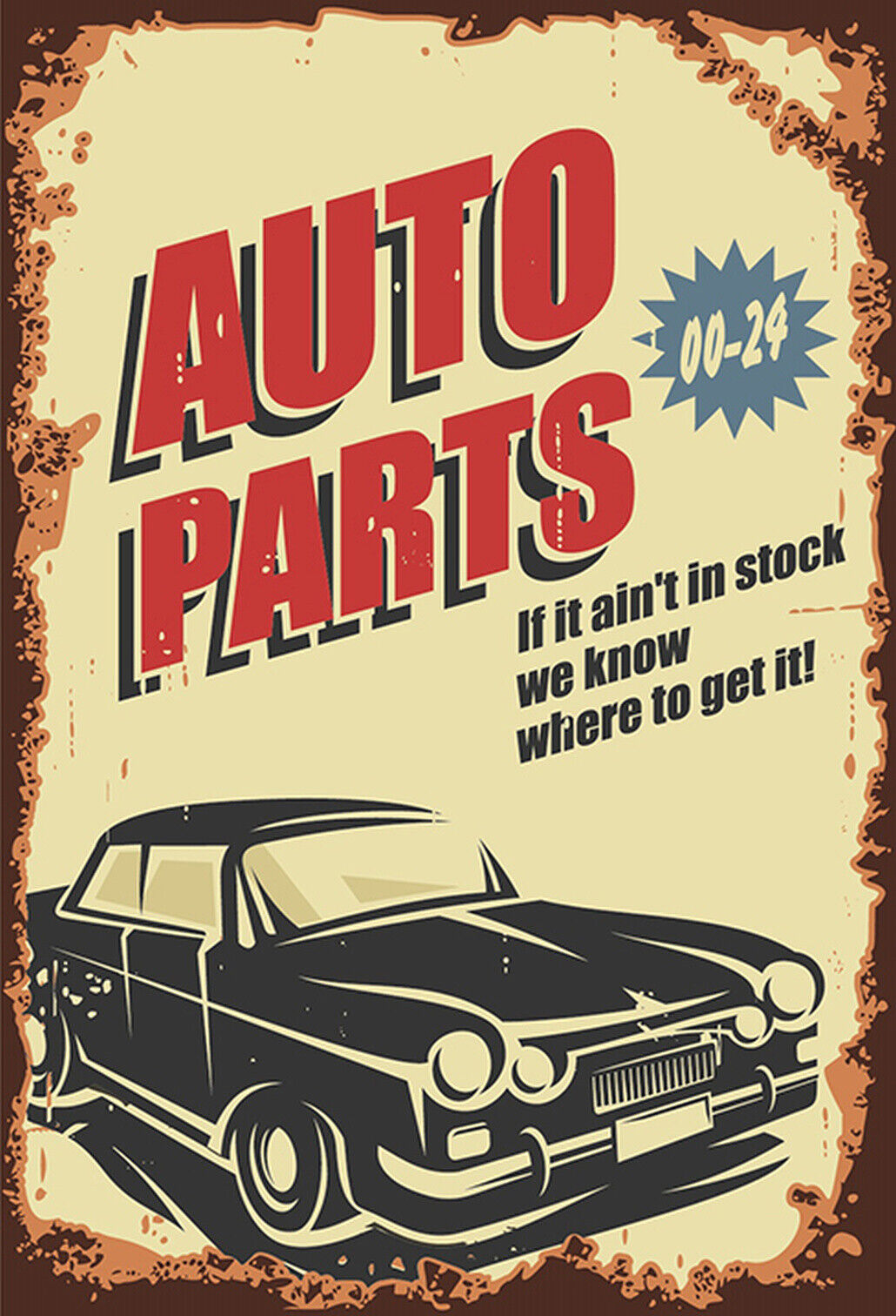 Schild Spruch Auto Parts Auto Ersatzteile Comic If it aint in stock we know  JW