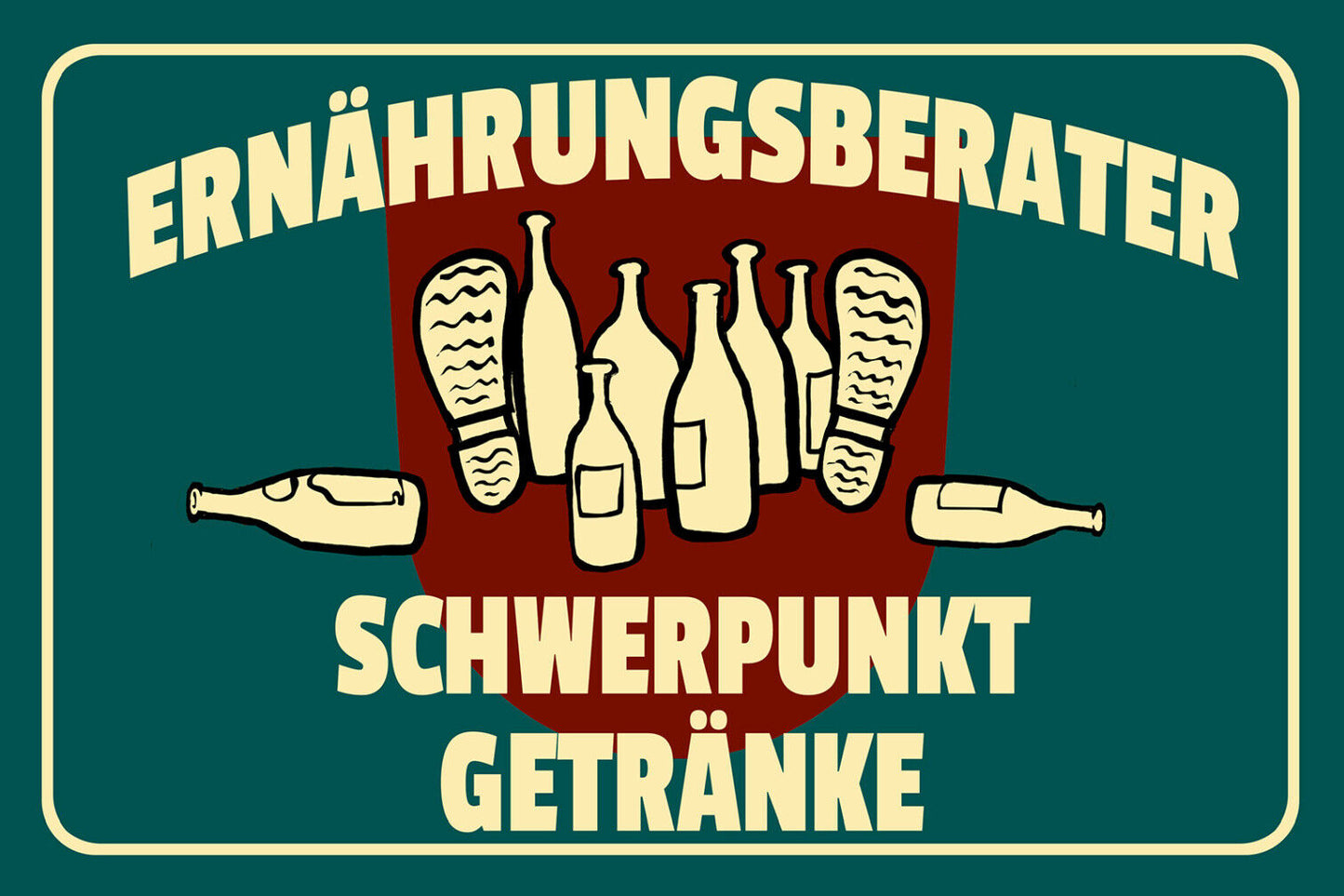 Schild Spruch Ernährungsberater Schwerpunkt Getränke Bier Alkohol JW