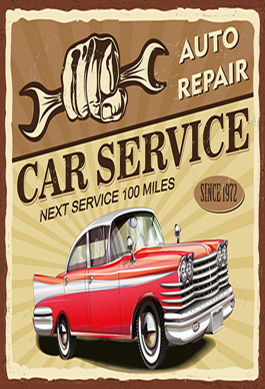 Schild Spruch Car Service Auto Repair Autowerkstatt Oldtimer Comic JW