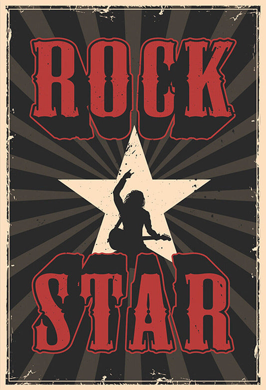 Schild Spruch Rock Star Comic Musik JW