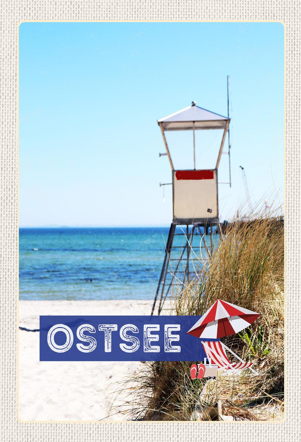 Schild Spruch Ostsee Deutschland Meer Strand Wachturm JW