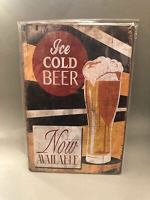 Nostalgie Blech Schild Beer Bier now available 20 x 30 42007