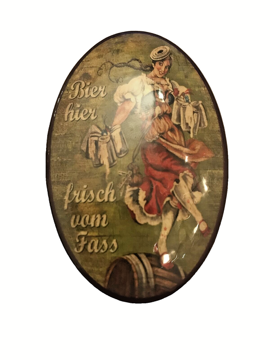 K&K Nostalgie Flaschenöffner Magnet Bier Hier Frisch Vom Fass 7x4,5cm