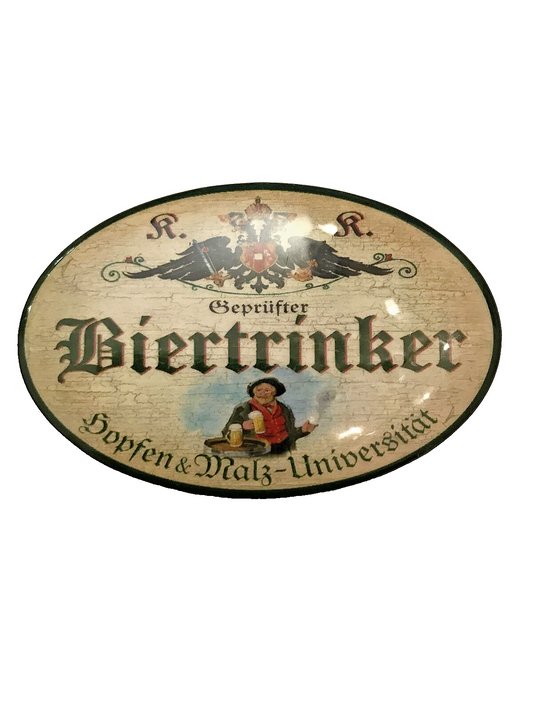 K&K Nostalgie Flaschenöffner Magnet Geprüfter Biertrinker 7x4,5cm