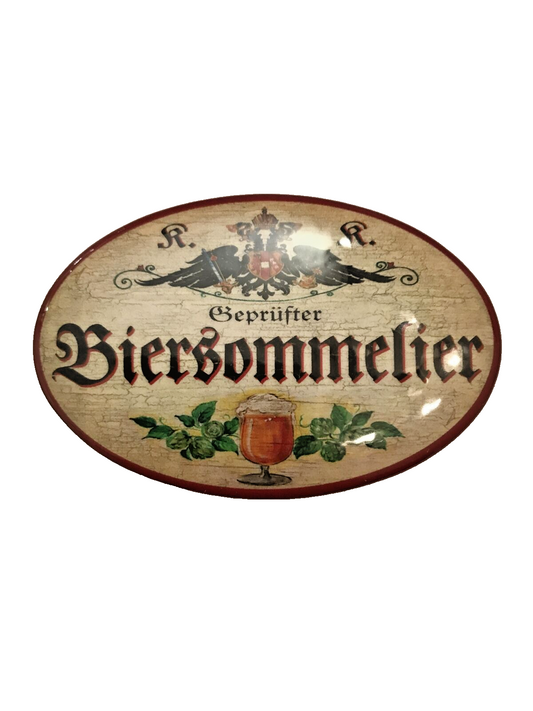 K&K Nostalgie Flaschenöffner Magnet Geprüfter Biersommelier 7x4,5cm