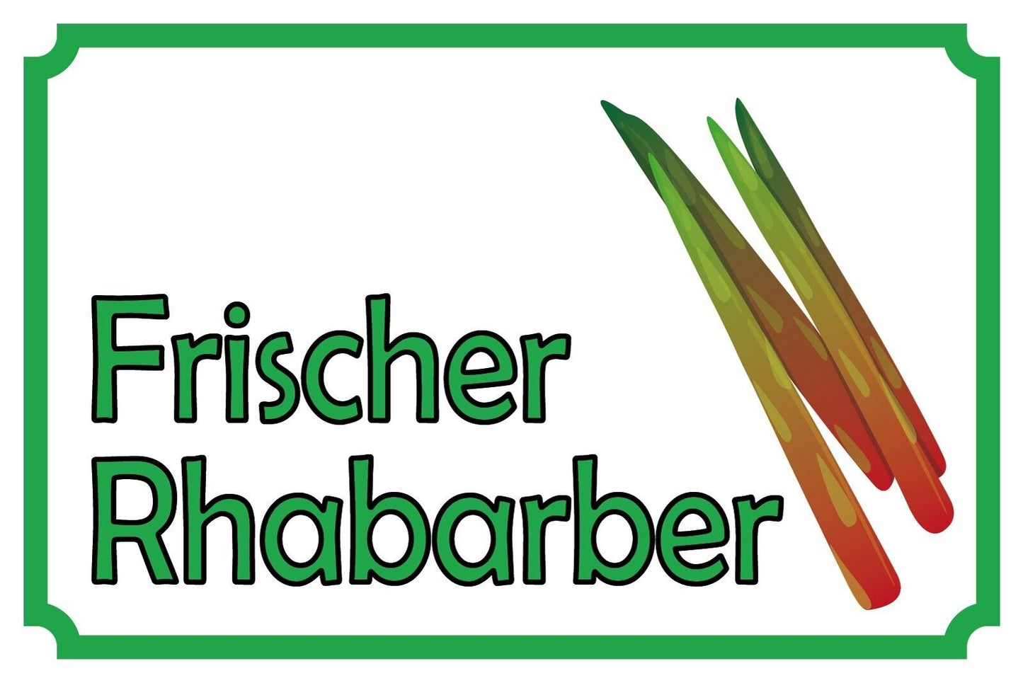 Schild Frischer Rhabarber Gemüse Verkauf 12x18 / 20x30 / 30x40 Blech od. Holz