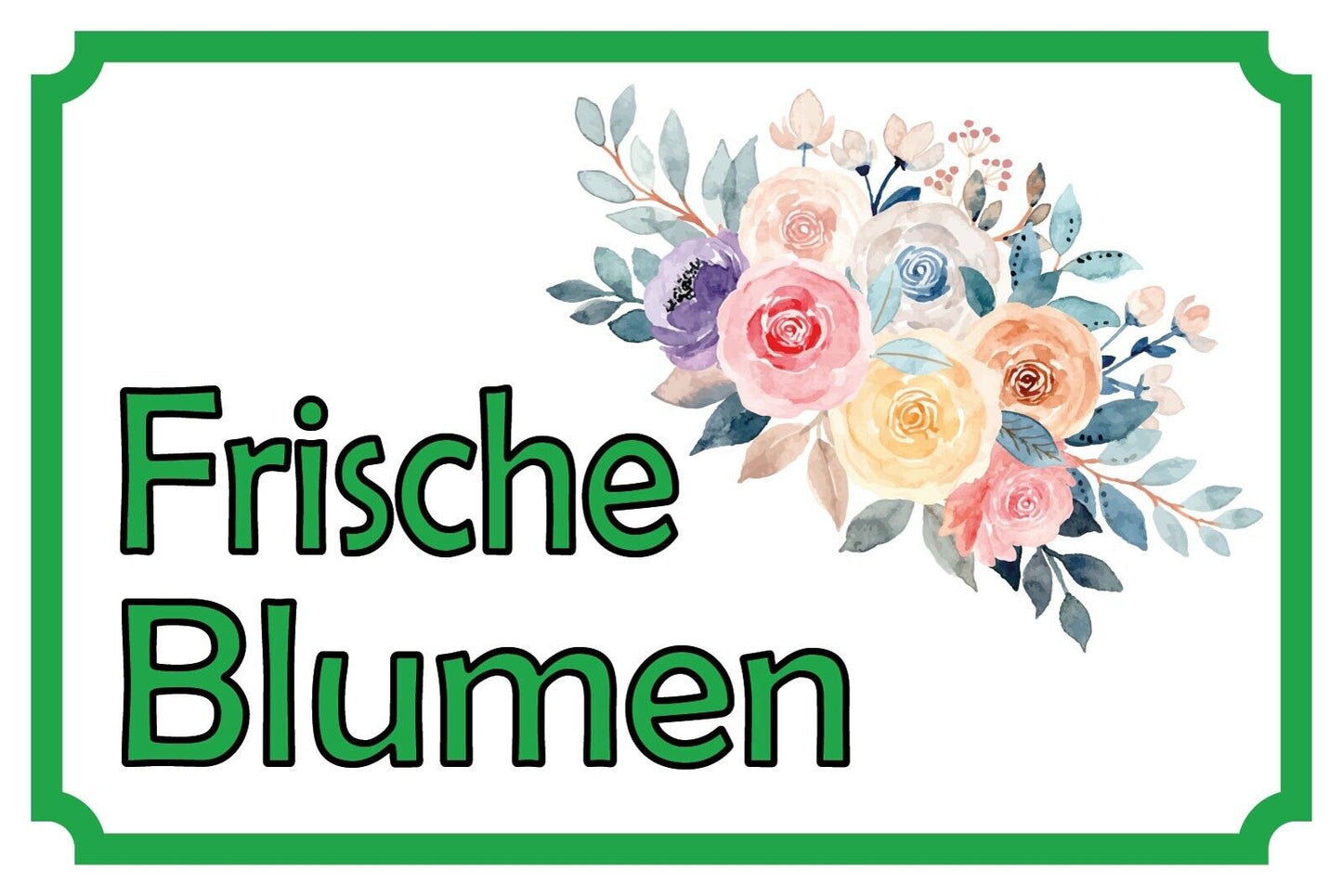 Schild Frische Blumen Pflanzen Verkauf Stand 12x18 / 20x30 / 30x40 Blech od.Holz