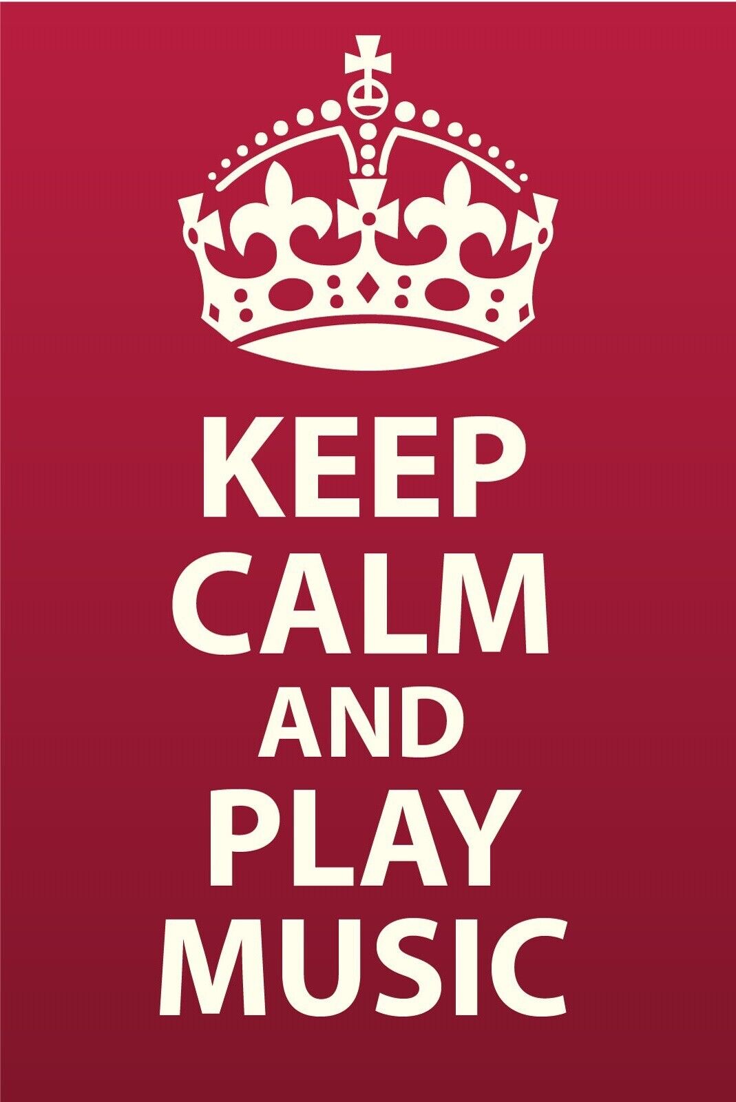 Schild Keep Calm Play Music Musik spielen 12x18 / 20x30 / 30x40 Blech od. Holz