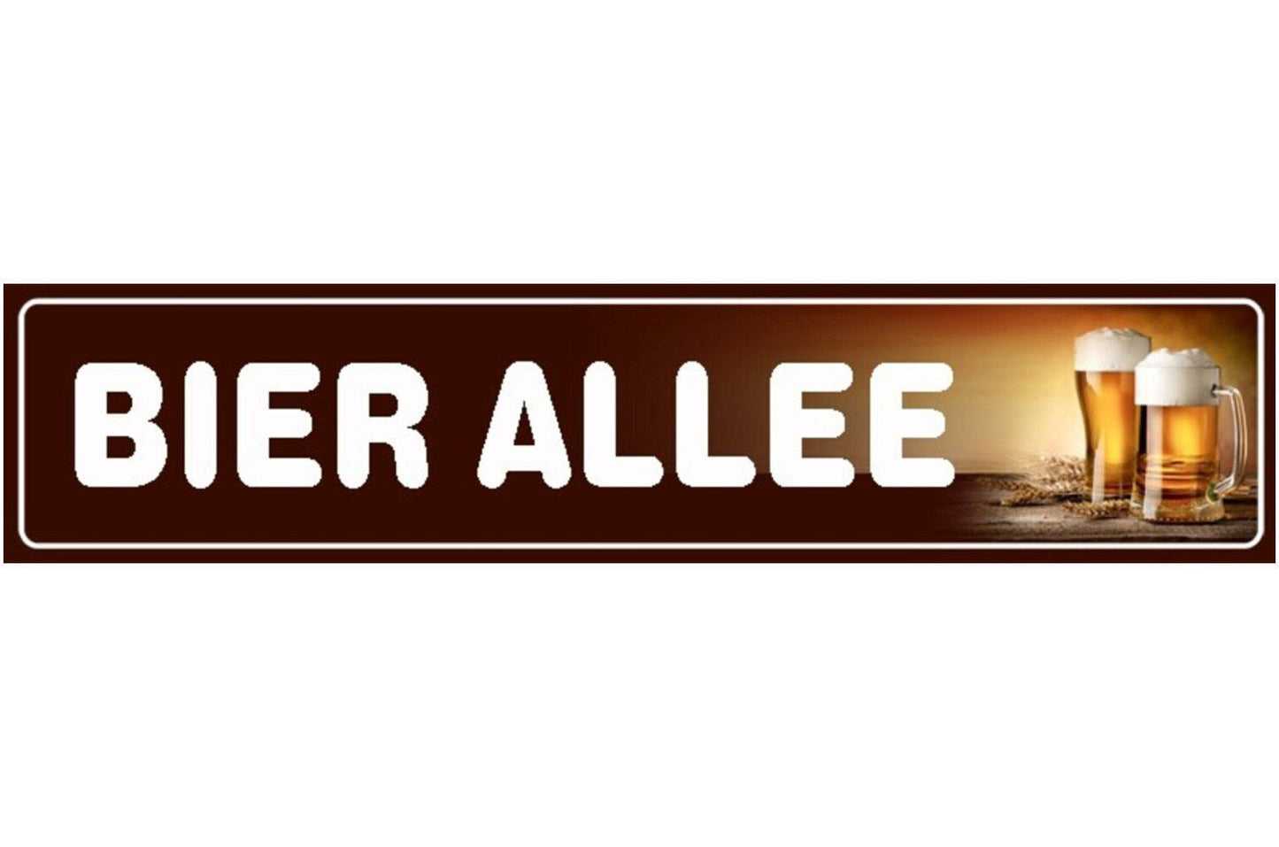 Schild Bier Allee Alkohol Glas Lokal Wirt Bar Straße 46 x 10 Blech od. Holz