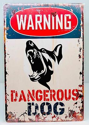 Nostalgie Vintage Retro Blechschild "WARNING Dangerous DOG" 30x20 12065