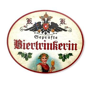 KuK Nostalgie Holzschild priviligierte geprüfte Weintrinkerin Wein Schild