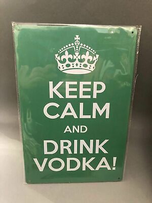 Nostalgie Blech Schild Keep calm and drink vodkax 20 x 30 42016