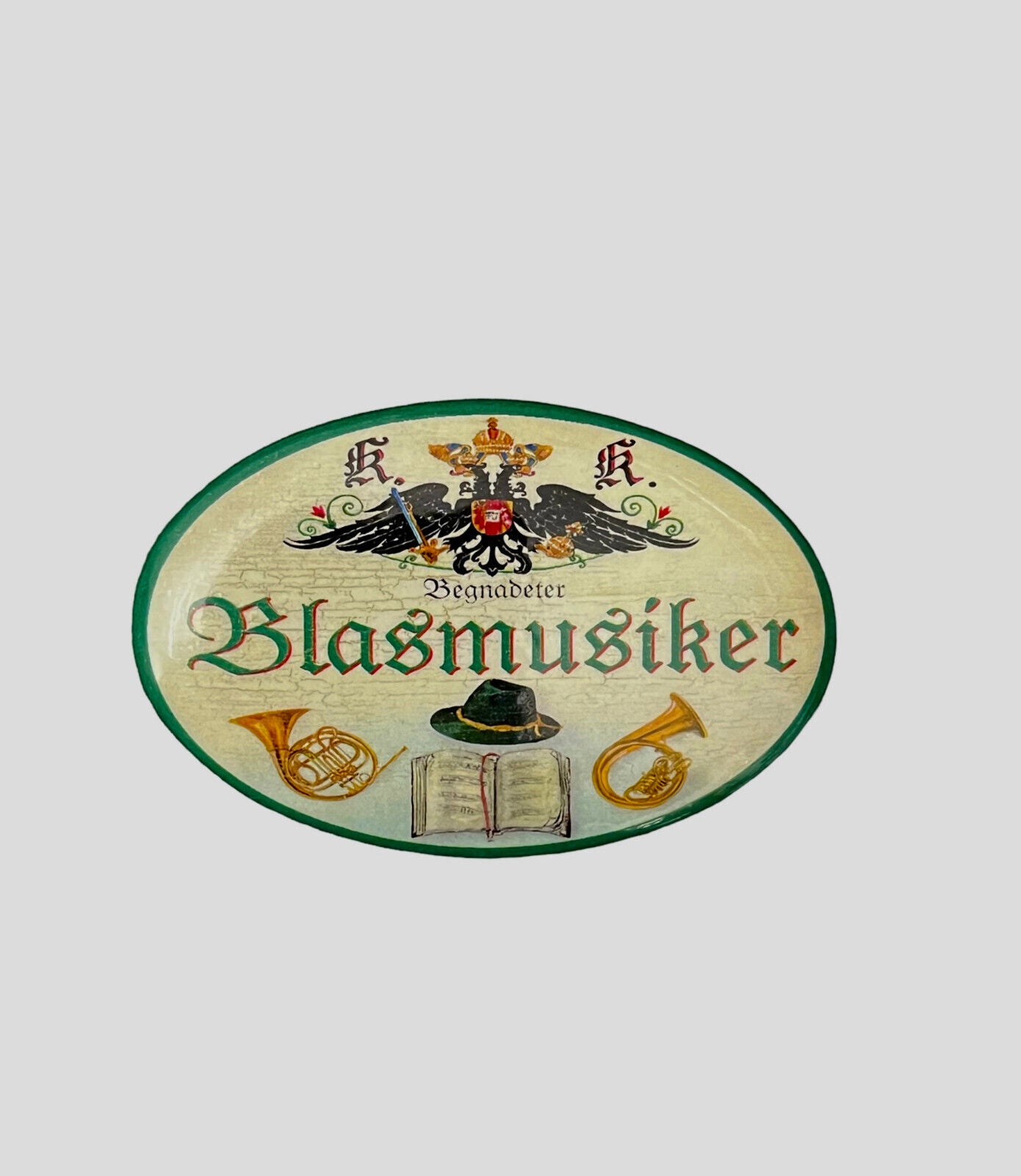 K&K Nostalgie Flaschenöffner Blasmusik Magnet Begnateter Blasmusiker 7x4,5cm