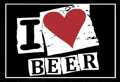 Schild  I love Beer Bier Bar Pub Restaurant 12x18/20x30/30x40 Blech oder Holz