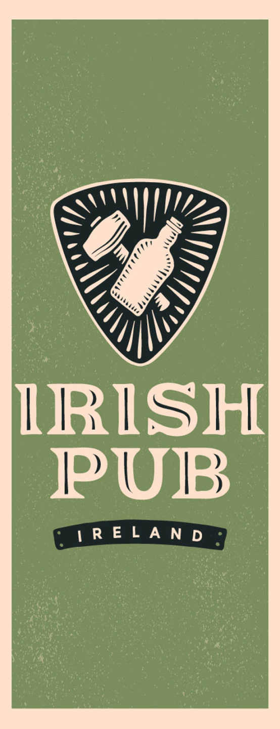 Schild Irish Pub Ireland Irland Alkohol Bier Flasche 27x10 Blech od.Holz