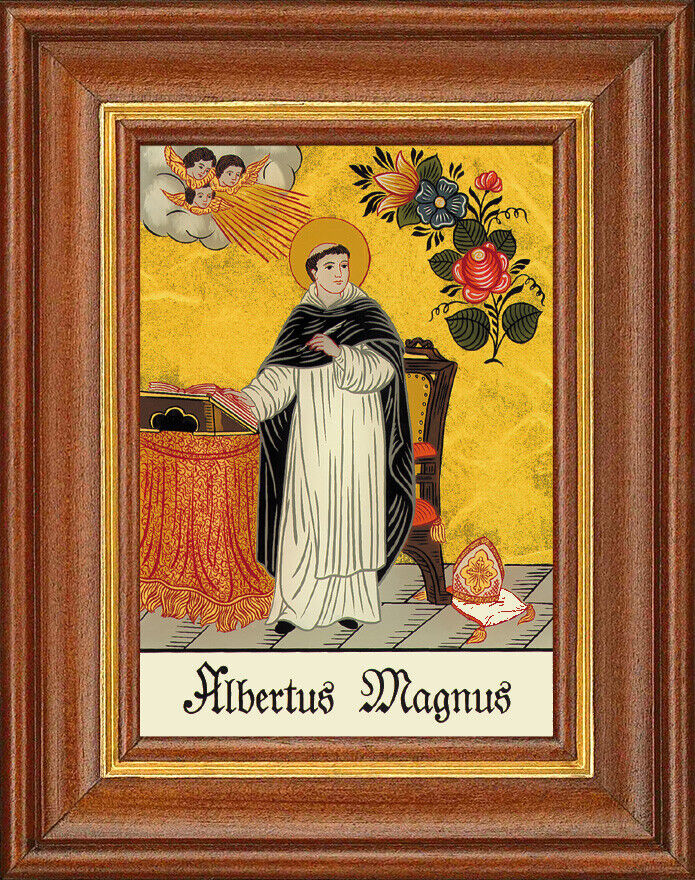 Hinterglasbild - Albertus Magnus - Patronatsbild Taufe Namenspatron 12,7x16 TH