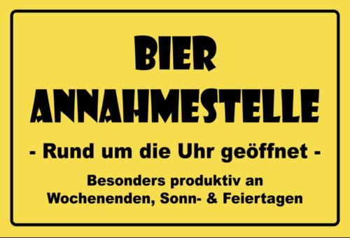 Schild Bier Annahmestelle Bar Pub Gastro 12x18 / 20x30 / 30x40 Blech od. Holz