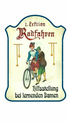 KuK Nostalgie Holzschild "Radfahren"