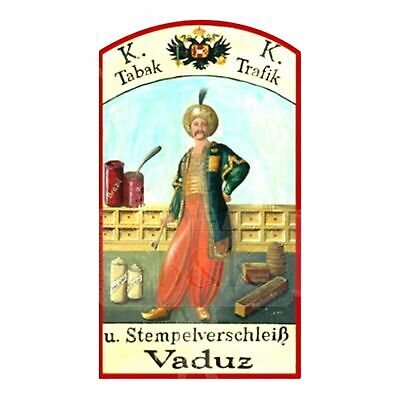 KuK Nostalgie Holzschild Schild  Tabak Trafik und Stempel Verschleiss Vaduz