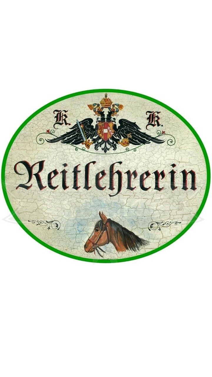 KuK Nostalgie Holzschild "ReitlehrerIn"