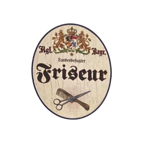 Nostalgie Holzschild Bayern königlich Bayerischer Landesbefugter Friseur Schild