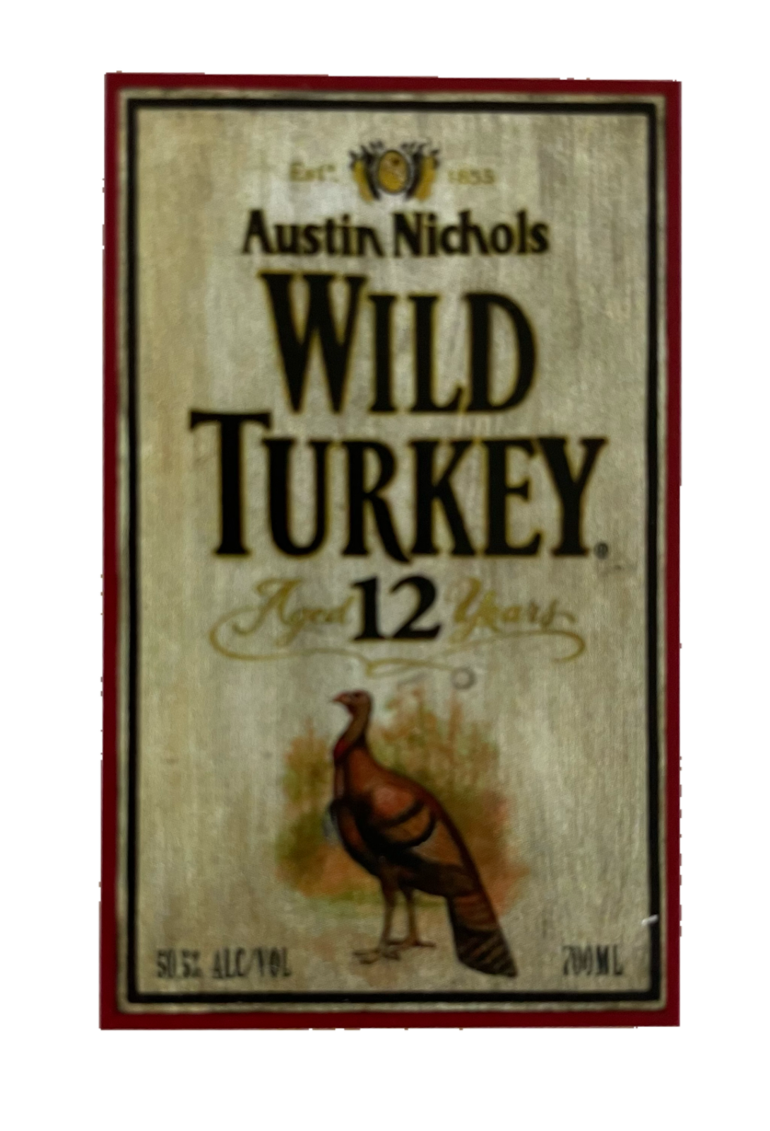 Nostalgie Holzschild Austin Nichols Wild Turkey 12 Alkohol Bourbon Whisky Schild