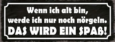 Schild Wenn Ich Alt Bin Werde Ich Nur Noch Nötgeln Das Wird Ein Spaß 27x10