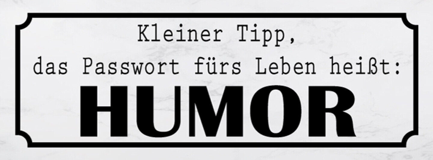 Schild Kleiner Tipp Das Passwort Fürs Leben Heißt Humor Spaß 27x10 Blech od.Holz