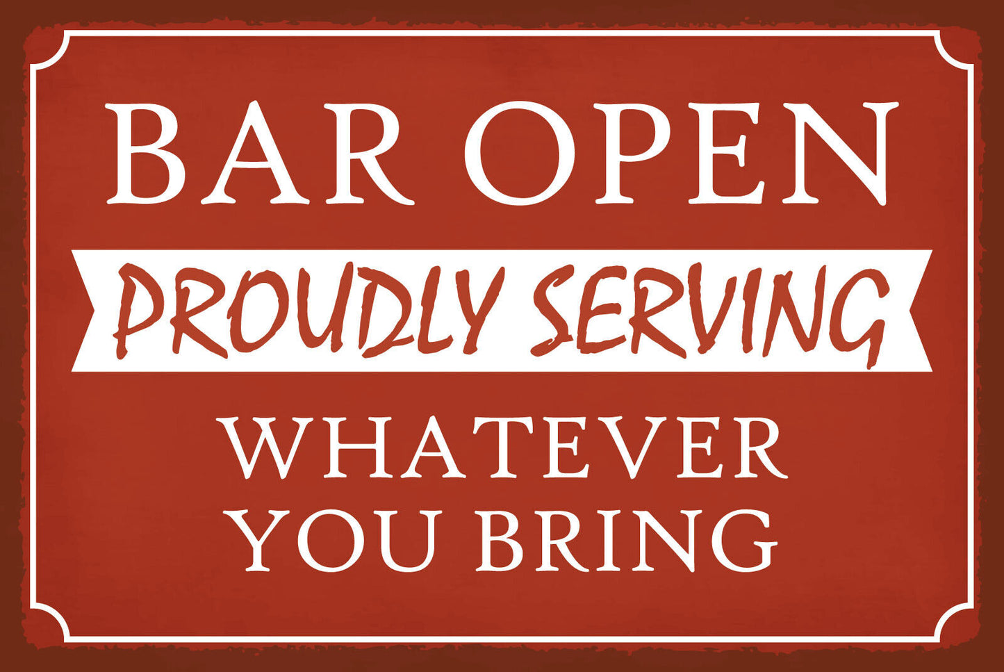 Schild Bar Open Offen Lokal Bier Bedienen 12x18 / 20x30 / 30x40 Blech od. Holz