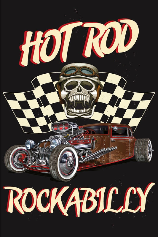 Nostalgie Schild Hot Rod Rockabilly Auto 12x18 / 20x30 / 30x40 Blech od. Holz