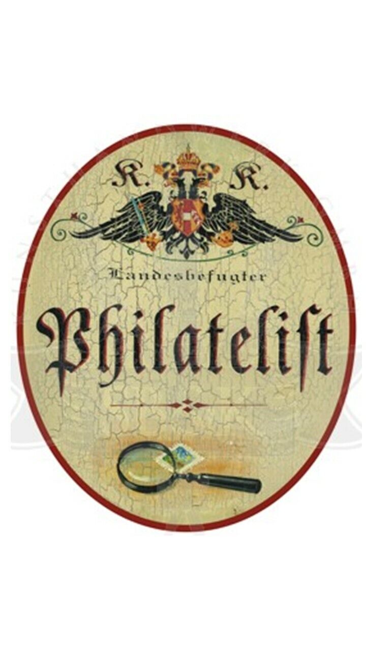 KuK Nostalgie Holzschild "Philatelist"