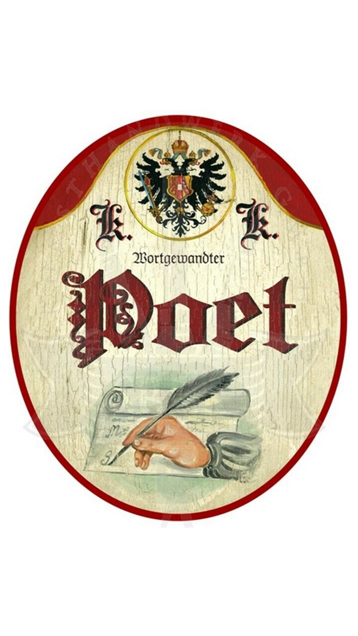 KuK Nostalgie Holzschild "Poet"