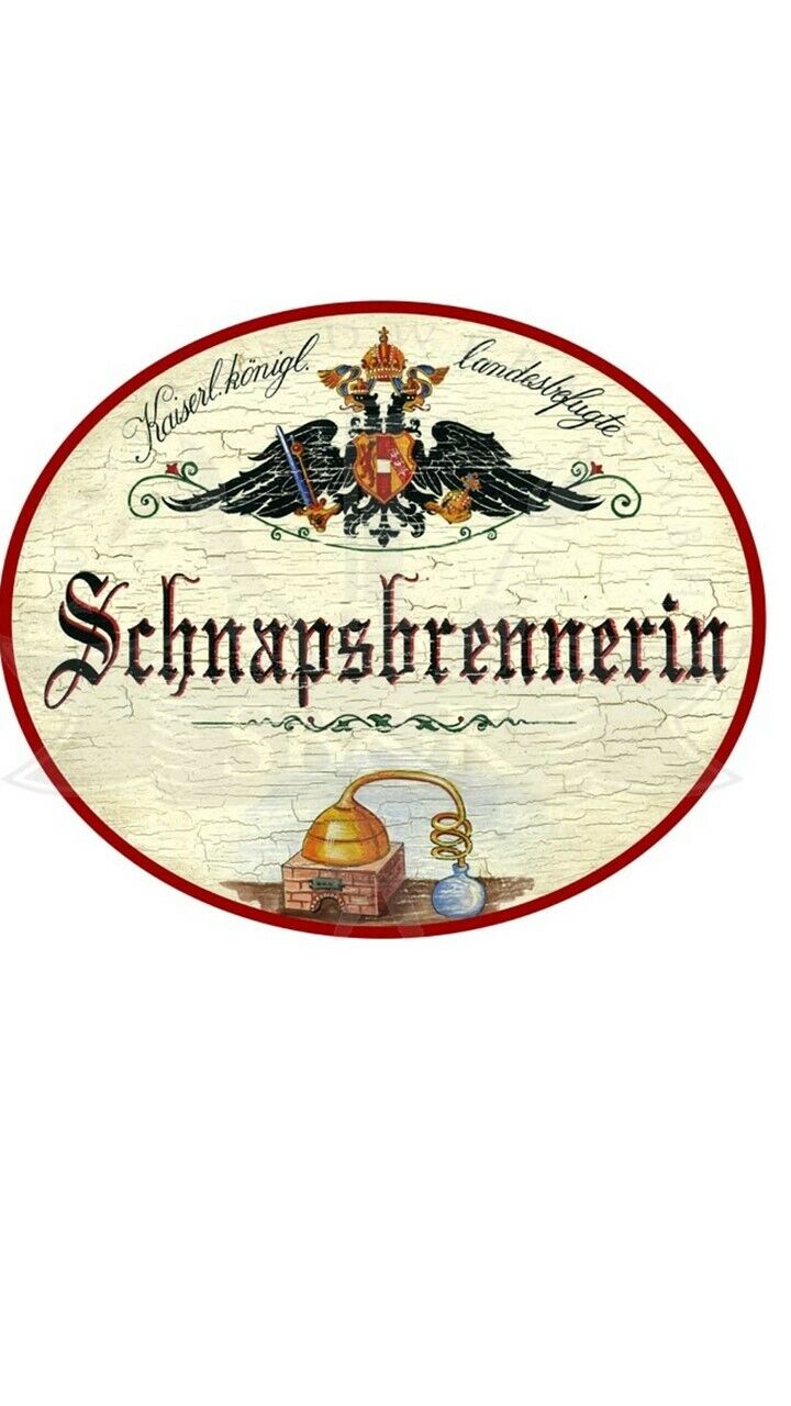 KuK Nostalgie Holzschild "Schnapsbrennerin"