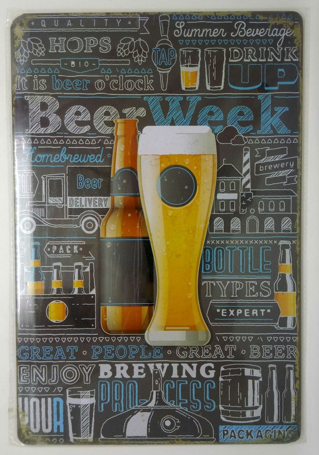 Nostalgie Retro Blechschild Bier beer week homebrewed brewery 30x20 50053