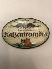 K&K Nostalgie Flaschenöffner Magnetisch Katzenfreundin 7x4,5cm